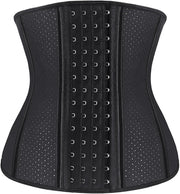 Waist Trainer Women 4 Hooks Latex Tummy Control Corset Body Shaper Cincher Girdle For Slimming Sport - Black Breathable