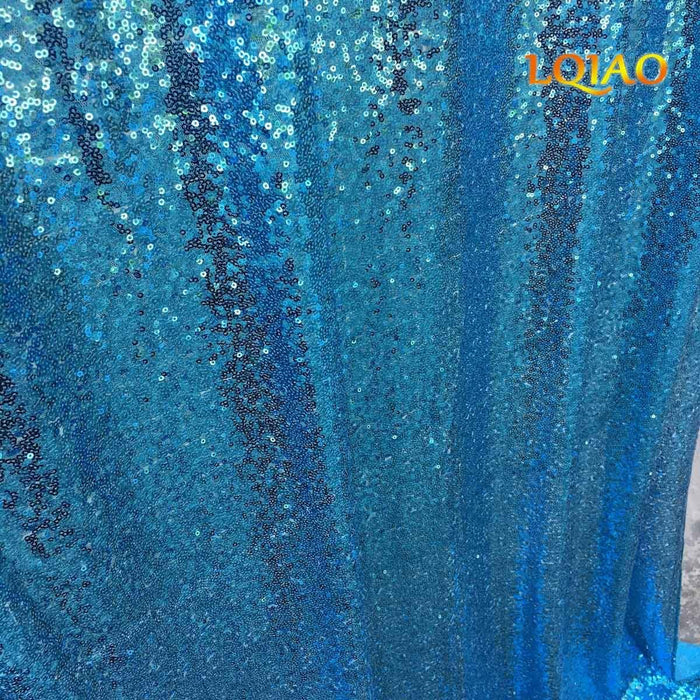 LQIAO 2 Panels Light Gold Sequin Backdrop Glitter Fabric for Wedding Birthday Parties Shimmer Wall-2x8ft