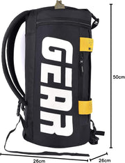 Statement Maxis 33L Large Hybrid Duffle Backpack/Travel Duffle Bag/Sports Duffle/Gym Bag for Men/Women (Black-Yellow)