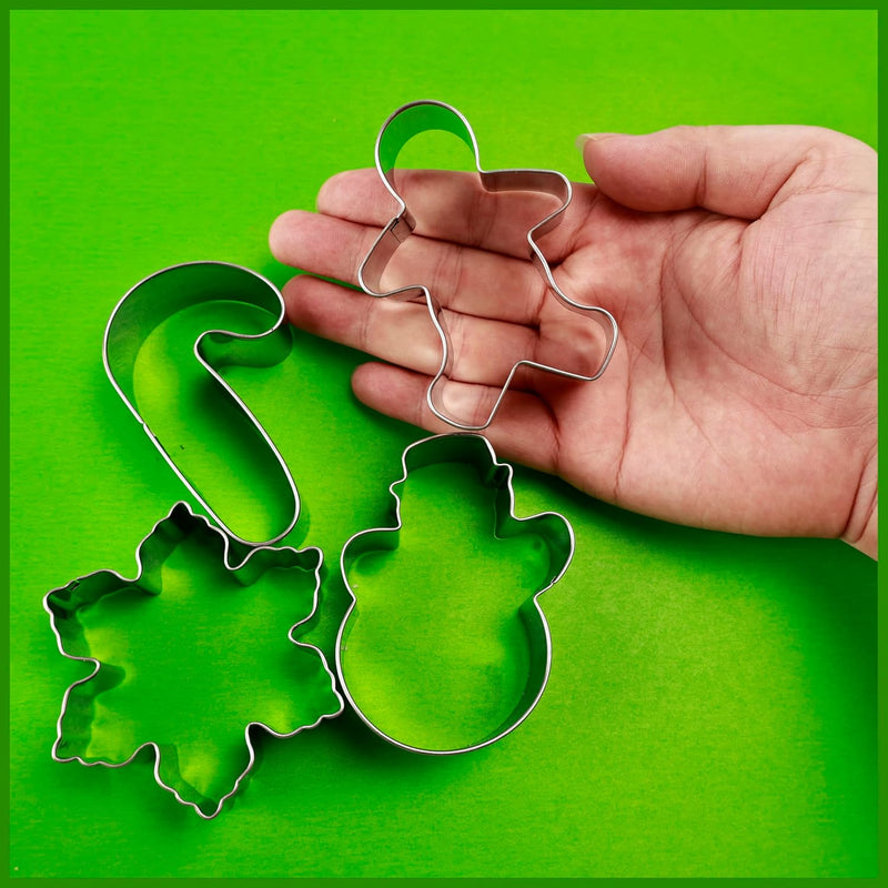 GELIFATLE Christmas Cookie Cutters Winter Set 5 PcsSnowman, Christmas Tree, Gingerbread Man, SnowflakeCandy Cane., GE-006