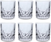FEELINGS 6 PCS Glass Tumbler Set by Addox Premium Drinking Glasses 240ml (Crystal Luxe) - AquaGlow