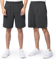 mens Eversoft Cotton Shorts With Pockets (S - 4xl) Casual Shorts - 2 Pack - Black Heather