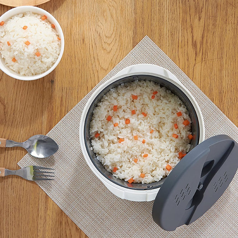 BROLEO Microwave Rice Cooker, 2L Capacity Food Grade PP Microwave Rice Cooker with Spoon, Lid and Strainer, Non Stick Steaming Pot Microwave Rice Maker for Home Meal Prep Cooker