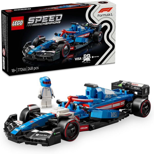 Speed Champions Visa Cash App RB VCARB 01 F1 Race Car Model Set for Adults, with a Collectible Driver Minifigure - Gift Idea for Men, Women & Teenage Motorsports Fans 77246