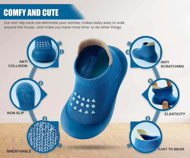 Dookeh Baby Sock Shoes Boys Girls First Walking Shoes Non-Slip Slippers Soft Sole Sneakers Toddler Infant Babygirl