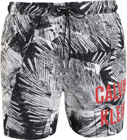 Men Medium Drawstring Woven Bottoms - Ip Palm Collage Black Aop