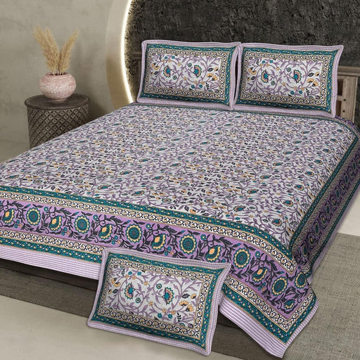 SUFAYA FAB Printed Indian Sanganer Cotton Premium Big Size Bedsheets for Modern Look(108x108) inches,Pillow (17x27) inches