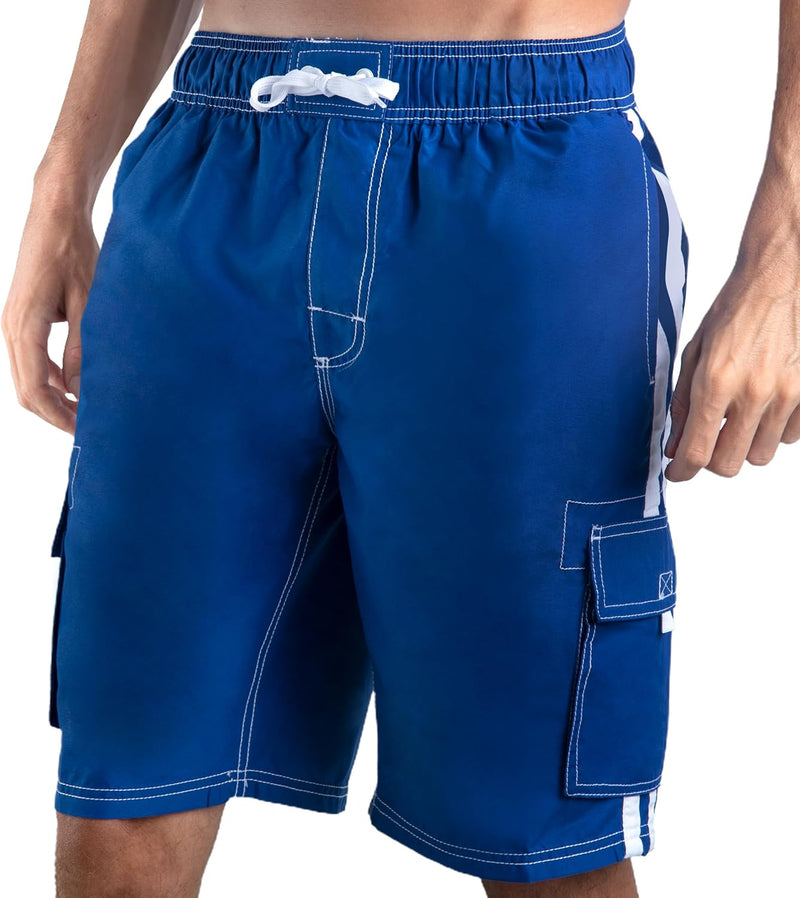 Men's Barracuda Swim Trunks (Regular & Extended Sizes) - Royal