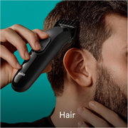 Braun All-In-One Style Kit Series 3 SK3400, 4-in1 Face & Head Trimming Kit, Ultra Sharp Blade, Rechargeable 50 Mins Cordless Runtime - Black