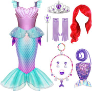Spooktacular Creations Halloween Mermaid Costume for Girls, Little Mermaid Dress, Princess Dress Up for Girls 4-6 for DressUp - Purple