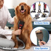Pet Shedding Brush Kit Compatible with Dyson V15 V11 V10 V8 V7 V6, Vacuum Attachment as Cat and Dog Hair Grooming Brush with 3.3ft Extension Hose plus Converting Adaptor