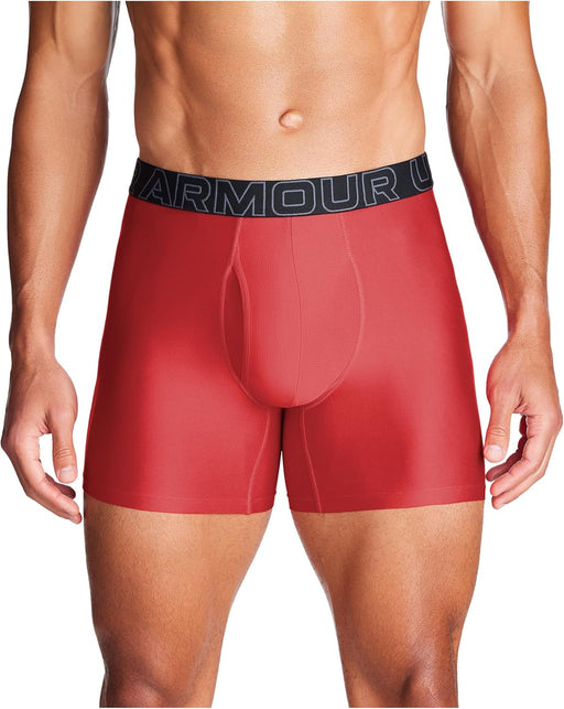 mens Ua Performance Tech Boxerjock 6in 3-pack Boxer Briefs (pack of 3) - Red Heather Solid 3 Pack