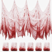 6 PCS Halloween Gauze Cloth,3072 Inch BloodCreepy Cloth for Outdoor Indoor - red