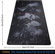 SKY-TOUCH Gaming Mouse Pad 90x40cm, Anti-Skid Mouse Mat, World Map Mousepad Rubber Base and Stitched Edges for Gamers Office