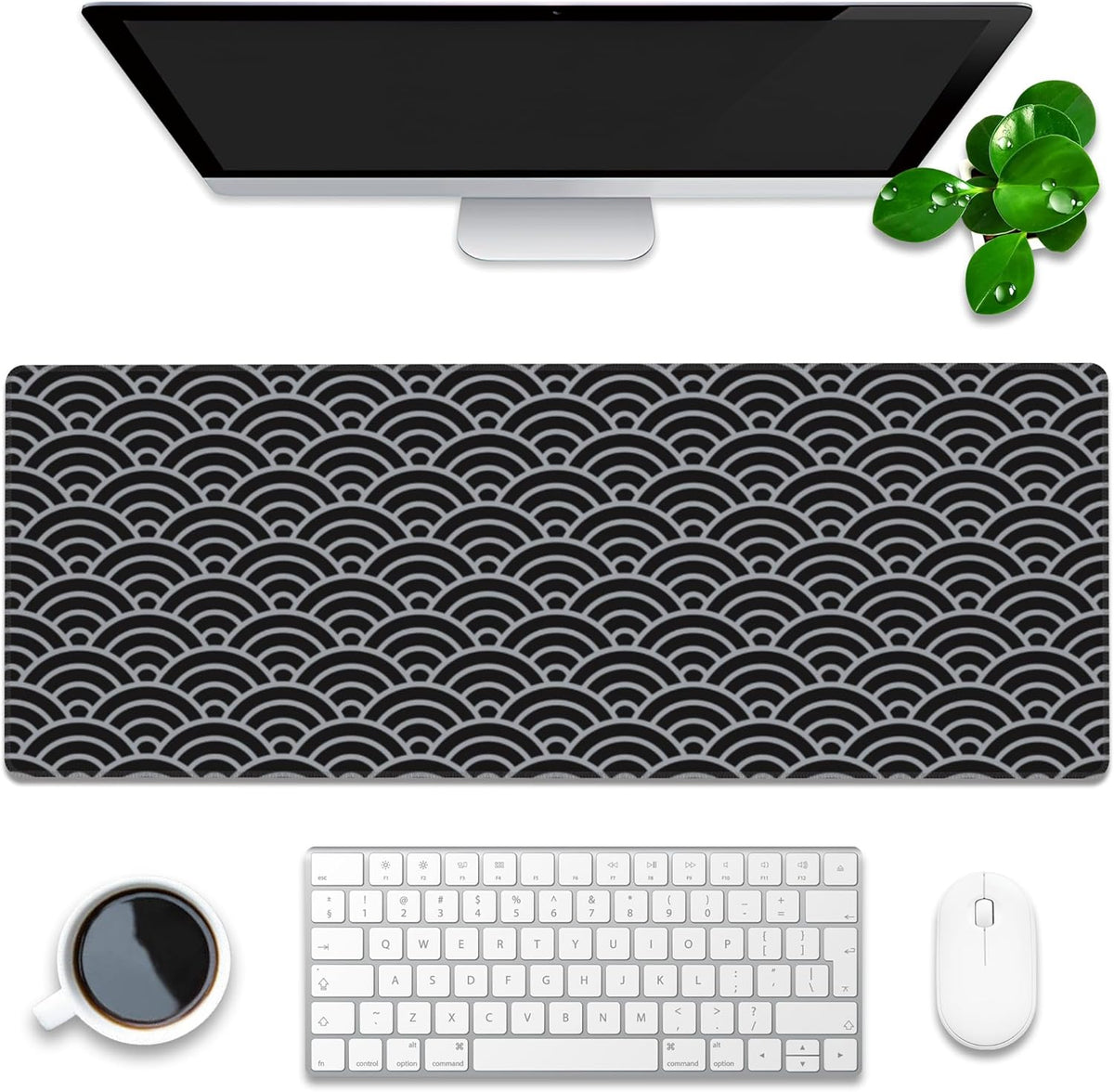 Desk Pad, Green Honeycomb Science Technology Extended Gaming Mouse Pad Large, 35.4"x15.7" Big Mouse Pad with Non-Slip Base and Stitched Edge, Long Computer Keyboard Mouse Mat for Home Office Work – image 2