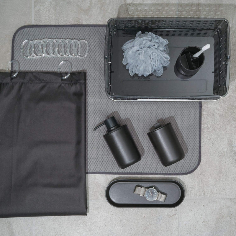 Idesign 28737Es Cade 4-Piece Bathroom Accessory Set, Matte Black - Matte Black bathroom accessories