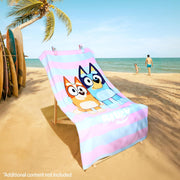 Bluey Towels for Kids with 2 Pegs Clips Beach Towel Soft Absorbent Bath Shower Swimming Towel 100% Cotton Quick Dry Holiday Essentials 140x70cm