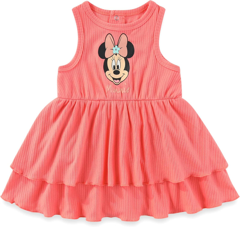 Disney Minnie Mouse Baby Girls 2 Pack Sleeveless Dress with Scrunchie for Infants