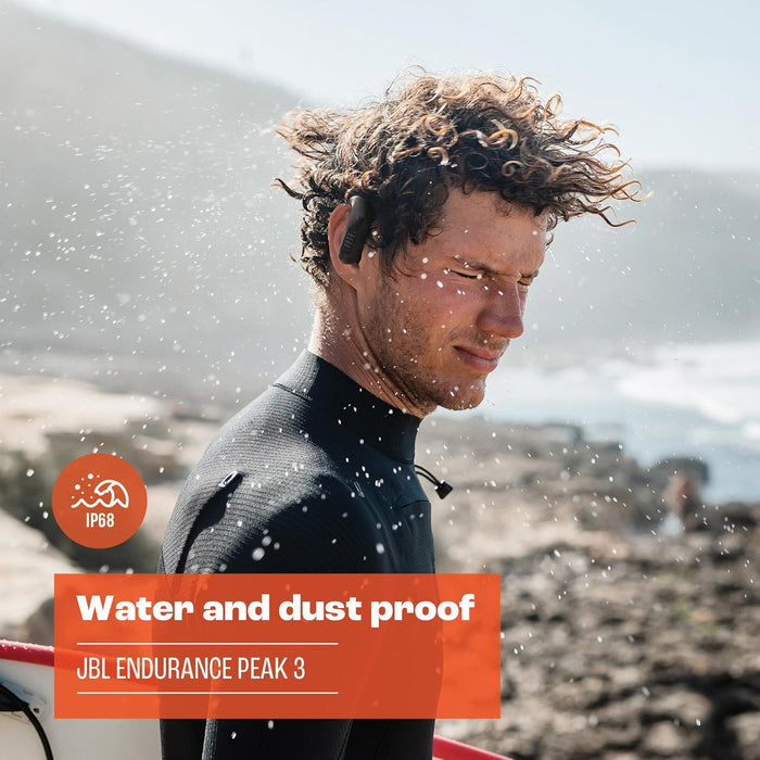 JBL Endurance Peak 3 Dust and Water Proof True Wireless Active Earbuds, JBL Pure Bass Sound, 50H Battery Hours, Ambient Aware & Talk Thru, 4-Mic Technology, Powerhook Design - Black, JBLENDURPEAK3BLK