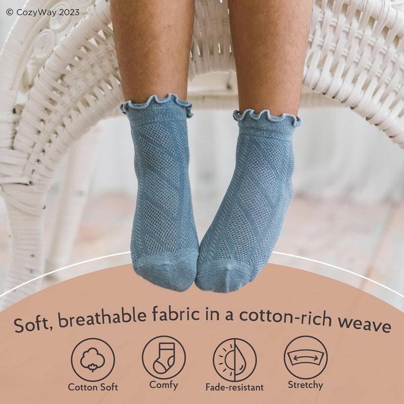 CozyWay Non-Slip Socks with Grippers - Ankle Style for Little Girls and Boys, Infants, Toddlers, Children