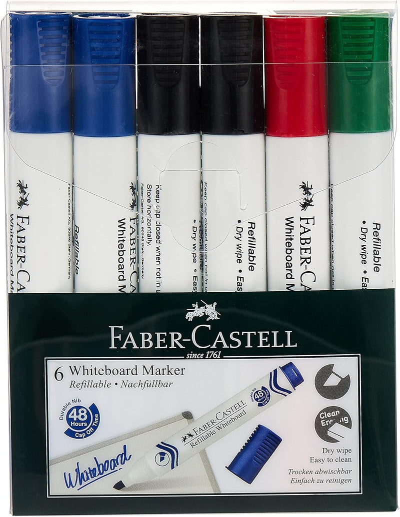 Faber-Castellwhiteboard Marker Chisel Wallet Of 6Pc, Assorted, 253950