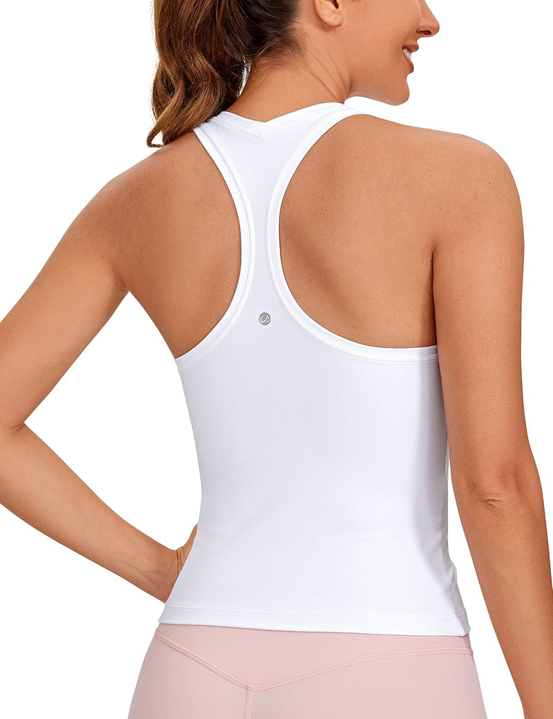 CRZ YOGA Butterluxe Workout Tank Tops for Women Built in Shelf Bras Padded - Racerback Athletic Spandex Yoga Camisole