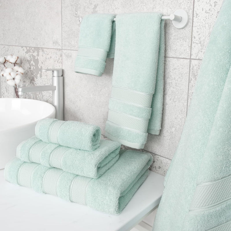 American Soft Linen GMSD 6-Piece 100% Turkish Genuine Cotton Premium & Luxury Towel Set for Bathroom & Kitchen, 2 Bath Towels, 2 Hand Towels & 2 Washcloths [Worth $72.95] - Rockridge Grey