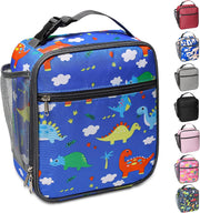 Portable Insulated Lunch Bag with Side Mesh Pocket for Adults/Kids/Men/Women,Water-Resistant Leakproof Soft Cooler Bag Durable Thermal Lunch Box for Work/School/Picnic/Outdoor(Black) - Sky Blue D.
