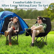 SKY-TOUCH Portable Beach Chairs, Black Multi-Use Camping Chairs, Lightweight Folding Camping Chair with High Back Padded and Carry Bag for Outdoor Travel, Fishing, Hiking, Picnic, Beach, Max 400 lbs