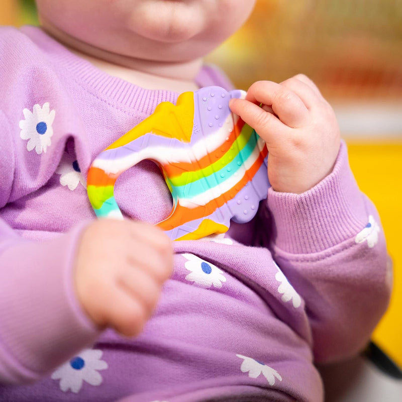 Bright Starts Gummy Buddies 3-Pack Textured Teethers - BPA-Free Elephant, Lion, Monkey - Unisex, 3 Months +