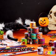JOYIN Halloween Slap Bracelets Party Favors for Kids - 100 Pcs Friendship Bracelets Halloween Party Supplies and Decorations Snap Bracelets with Halloween Classies Pattern
