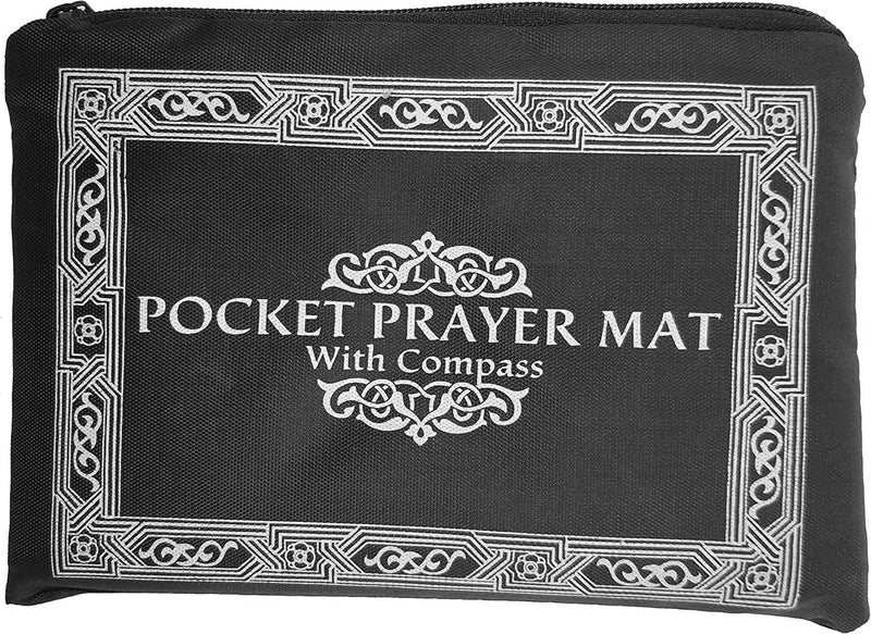 GOGO Al-Salat Travel Pocket Prayer Mat, Portable Muslim Rug, Water Proof, Foldable, Portable in Pouch (with Qibla Compass,Assorted)