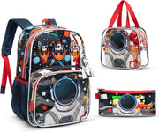 3 in 1 Backpack for Girls Kids Bags School Bags Baby with Lunch Bag & Pencil Box For Girls Boys Preschool Backpacks for Girls Mini Small Toddler Backpack for Age 3+ Years (Cute Girl-Set) - Captain Astro