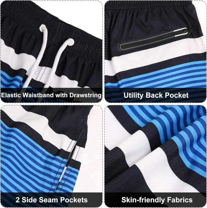 Maeau Men Swim Beach Shorts Quick Dry Swimming Trunks Drawstring Surfing Board Shorts