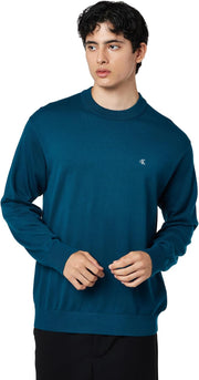 mens Ls Ez Cotton Crewnk Sweater 12gg Lv04rc309g Sweaters - Deep Sea Teal