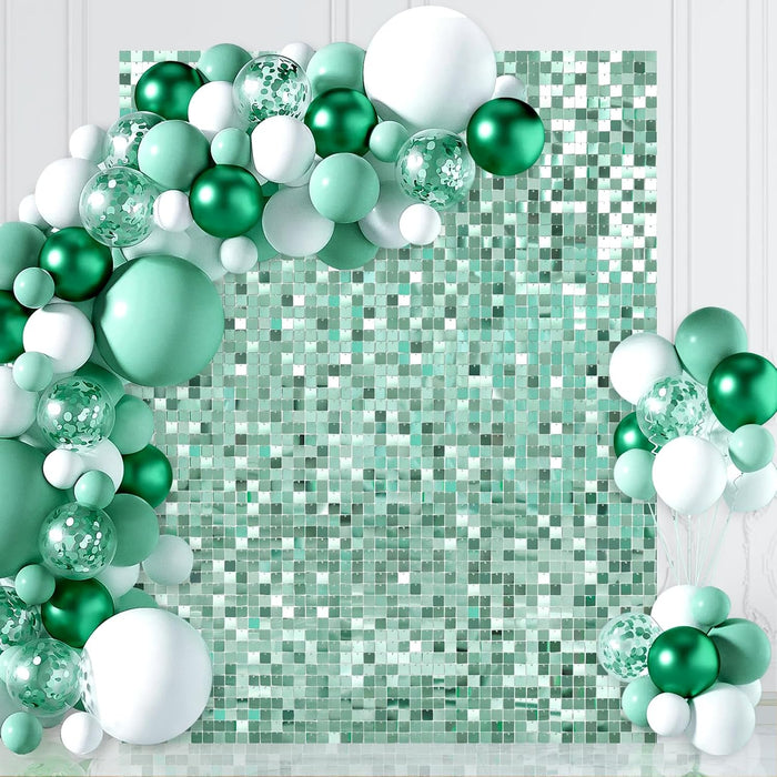 Light Green Sequin Backdrop 3ftx6ft Shimmer Wall Backdrop Panels Sequin Sparkly Christmas Background for Wedding Anniversary Birthday Bridal Shower Decorations