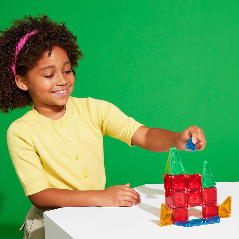 MAGNA-TILES microMAGS 26-Piece Travel Magnetic Construction Set Bold Colors, The Original Magnetic Building Brand