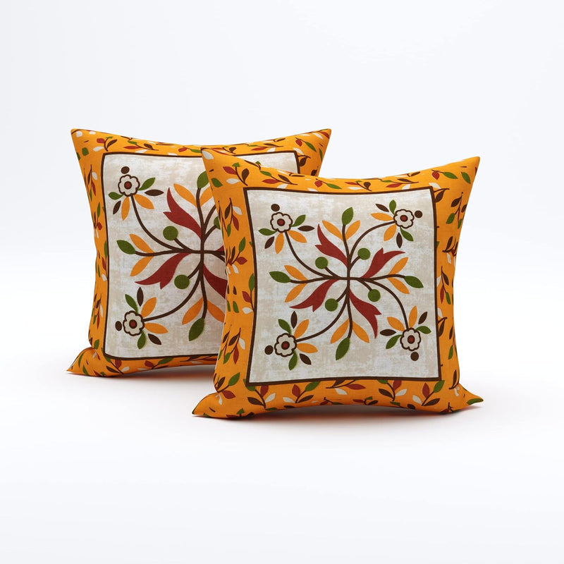 BLOCKS OF INDIA 200TC Diwan Set Cotton 8 Piece | Deewan Printed Bedsheet Sets for Living Room Hall (Set of 8 Piece, 1-Bed Sheet | 2-Bolster Cover | 5-Cushion Cover (Color 25)