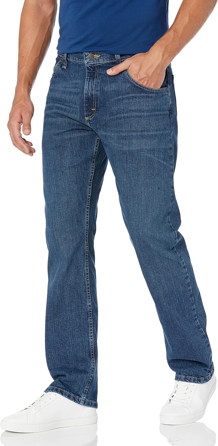 Wrangler Mens Classic 5-pocket Regular Fit Cotton Jean jeans - Ranch Blue Flex