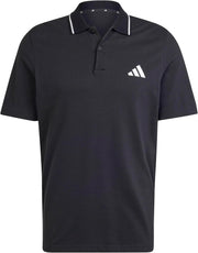 mens M SL PQ PS Polo Shirt - BLACK/WHITE