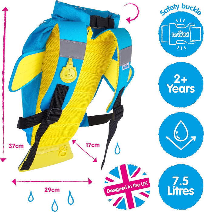 Trunki PaddlePak Waterproof Kids Swim Bag - Coral Tropical Fish (Pink)