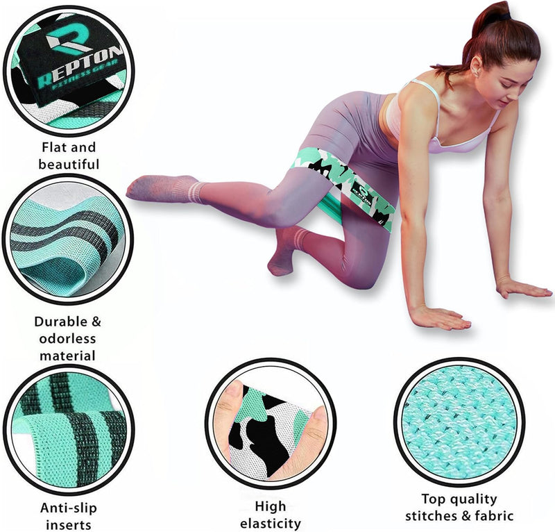 3 Sets Resistance Bands | Glutes, Hips and Legs Exercise Band | Ideal for Home Gym Fitness, Yoga, Pilates & Workout | Women and Men Non-Slip Booty Band | Physio Resistant Loop