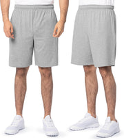 mens Eversoft Cotton Shorts With Pockets (S - 4xl) Casual Shorts - 2 Pack - Grey Heather
