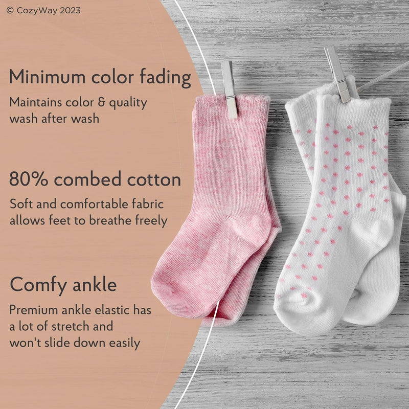 CozyWay Non-Slip Socks with Grippers - Ankle Style for Little Girls and Boys, Infants, Toddlers, Children