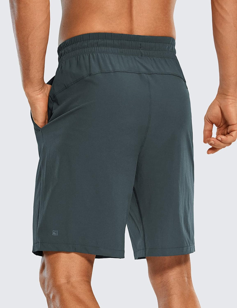 CRZ YOGA Men's Linerless Workout Shorts -9'' Quick Dry for Running Sports Athletic Gym with Pockets