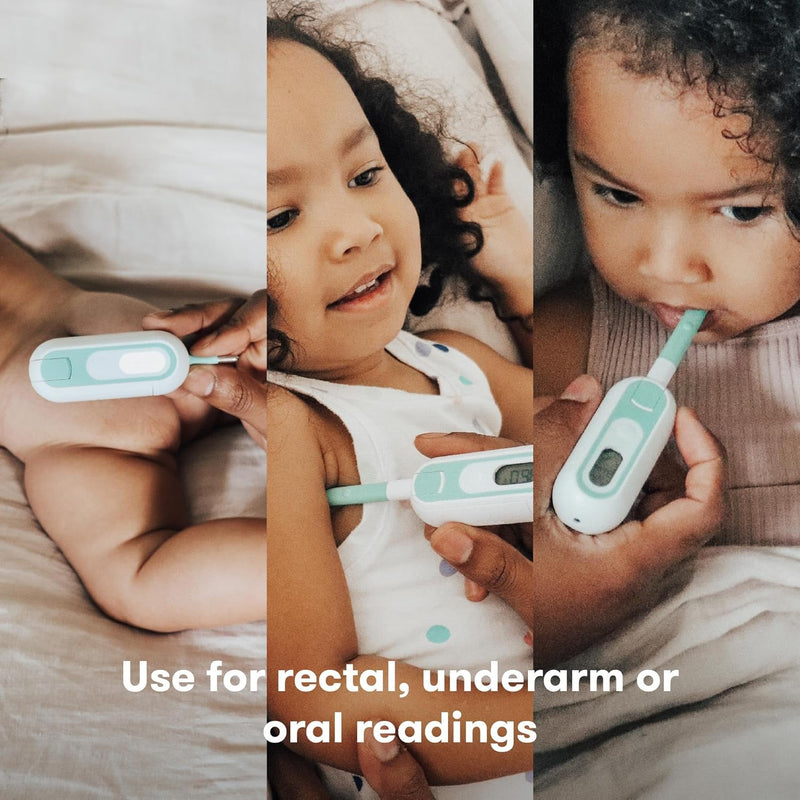 3-In-1 True Temp Digital Thermometer For Fevers, Babies & Kids (Rectal, Underarm + Oral), 2 Piece Set