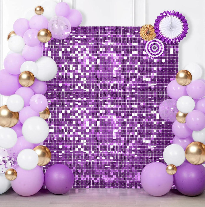 LuoluoHouse Shimmer Wall Panel Sequin Backdrop Panels 12 Packs-Iridescent Silver Backdrop for Graduation Anniversary Backdrop Wall Backdrops Engagement Decoration