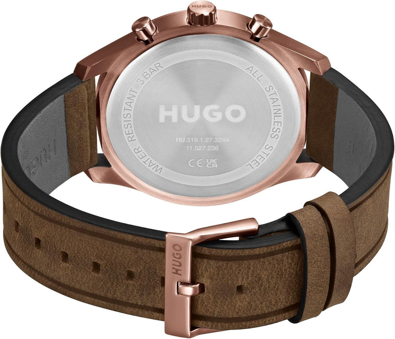 Hugo CHASE Men Watch, Analog - Brown / Black
