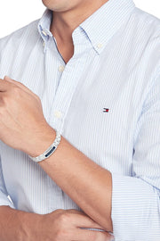 Iconic Stripes Mens Stainless Steel Bracelet