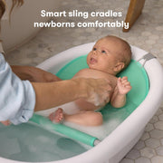 4-in-1 Grow-with-Me Bath Tub Transforms Infant Bathtub to Toddler Bath Seat with Backrest for Assisted Sitting in Tub, White - 4-in-1 Grow-with-Me Bath Tub